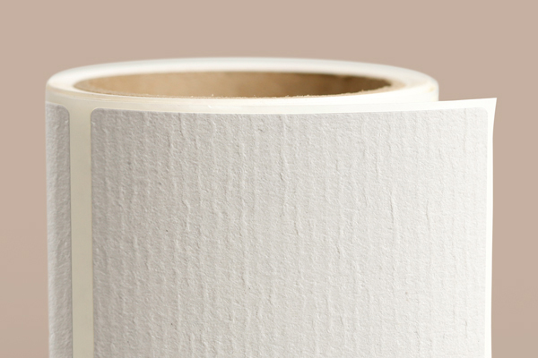 White Laid Textured Label