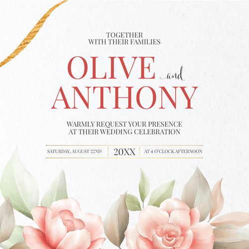 Product image: Pink Flowers Gold Details