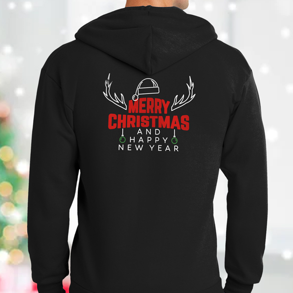 Product image: Printed Black Full Zip Hoodies